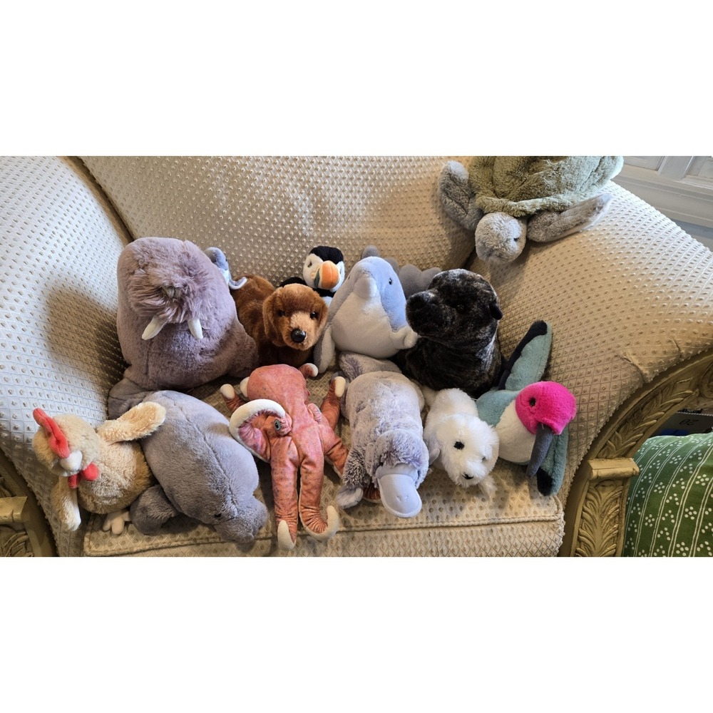 Douglas Cuddle Toys Plush Lot 13 Animals Wildlife Ocean Birds Dogs Retired